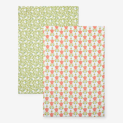 Mix & Match Printed Cotton Tea Towels, Set of 2