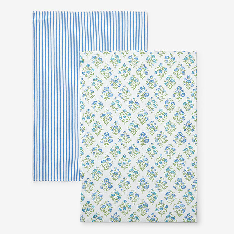 Mix & Match Printed Cotton Tea Towels, Set of 2