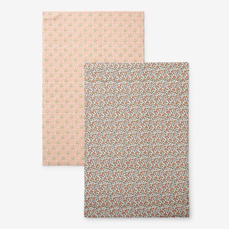 Mix & Match Printed Cotton Tea Towels, Set of 2