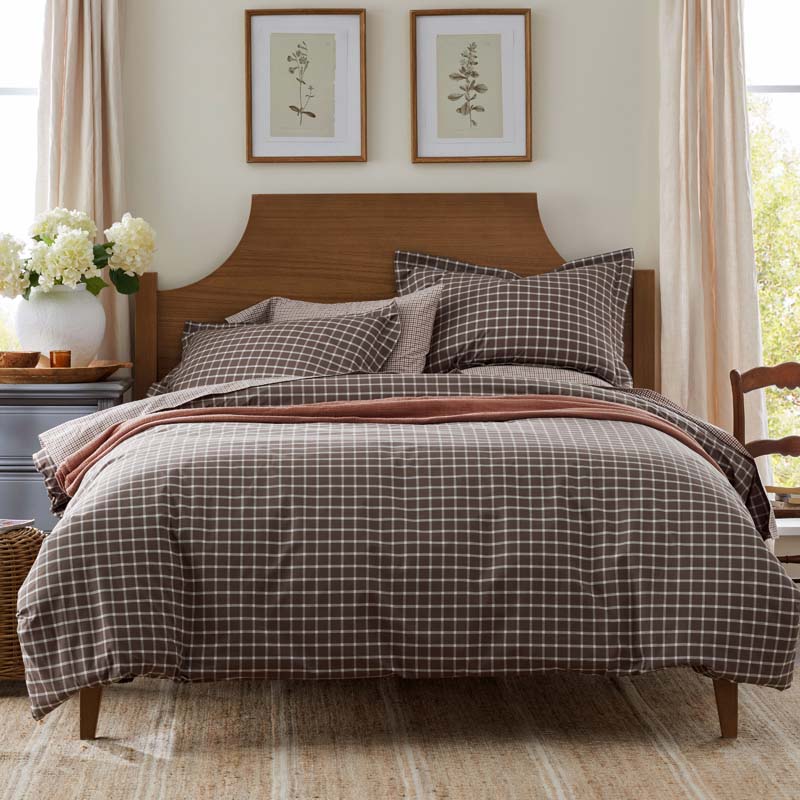 Classic Stripes and Plaids Cool Yarn-Dyed Cotton Percale Flat Bed Sheet