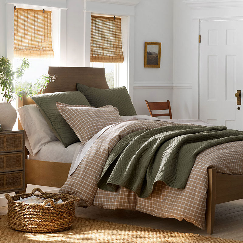 Classic Stripes and Plaids Cool Yarn-Dyed Cotton Percale Bed Sheet Set