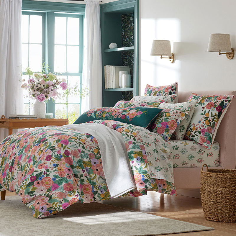 Garden Party Embroidered Decorative Lumbar Pillow Cover