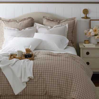 Classic Stripes and Plaids Cool Yarn-Dyed Cotton Percale Flat Bed Sheet