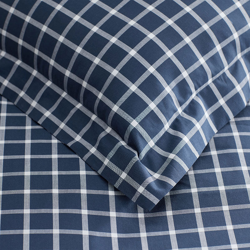Classic Stripes and Plaids Cool Yarn-Dyed Cotton Percale Flat Bed Sheet