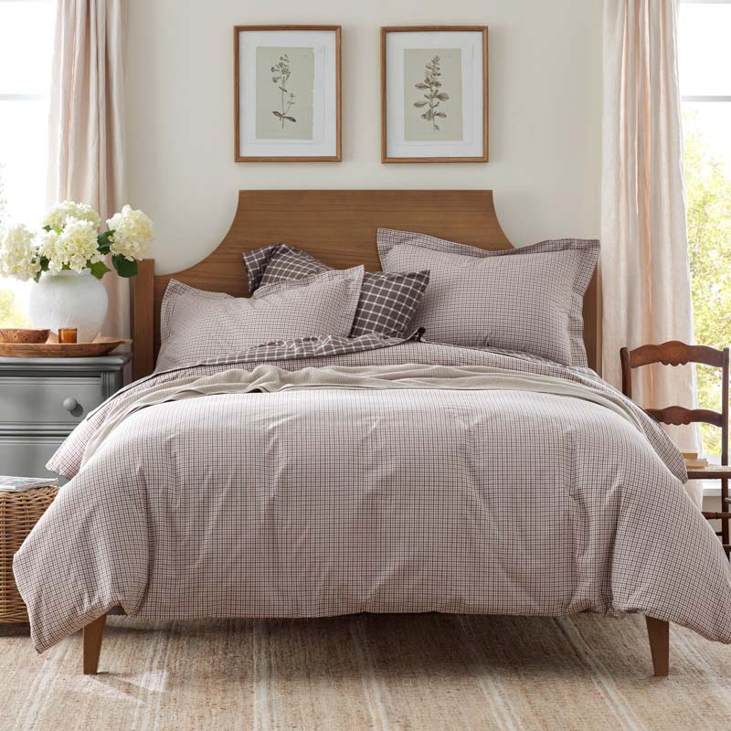 Classic Stripes and Plaids Cool Yarn-Dyed Cotton Percale Flat Bed Sheet