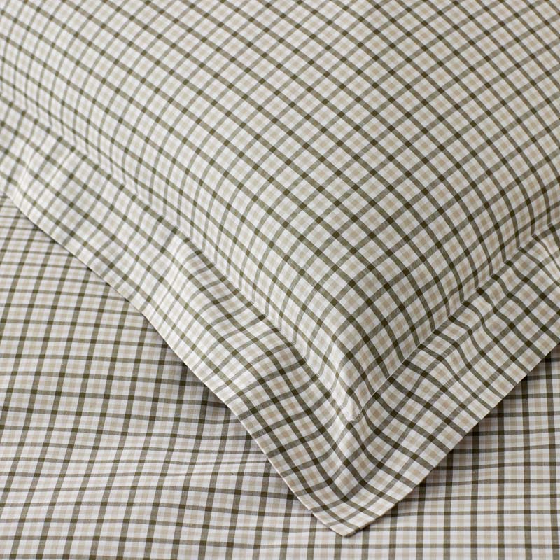 Classic Stripes and Plaids Cool Yarn-Dyed Cotton Percale Flat Bed Sheet