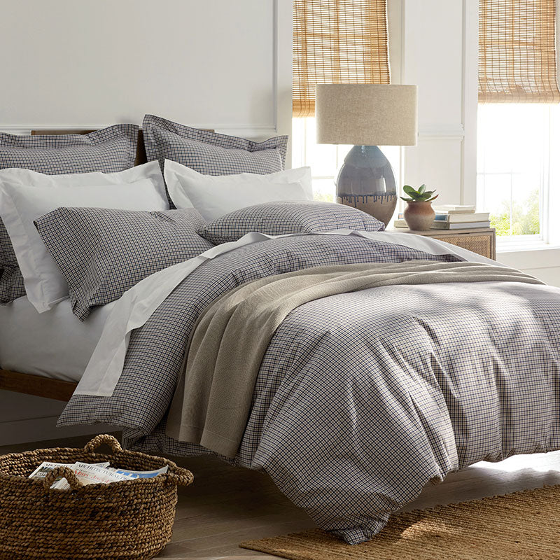 Classic Stripes and Plaids Cool Yarn-Dyed Cotton Percale Flat Bed Sheet