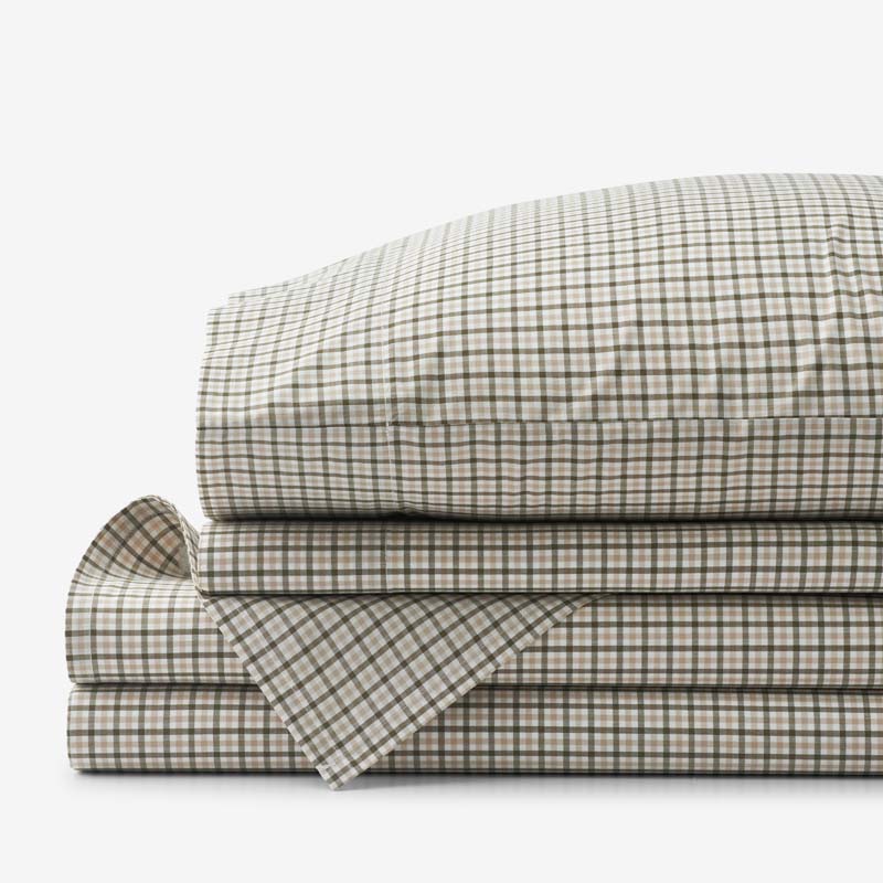 Classic Stripes and Plaids Cool Yarn-Dyed Cotton Percale Bed Sheet Set