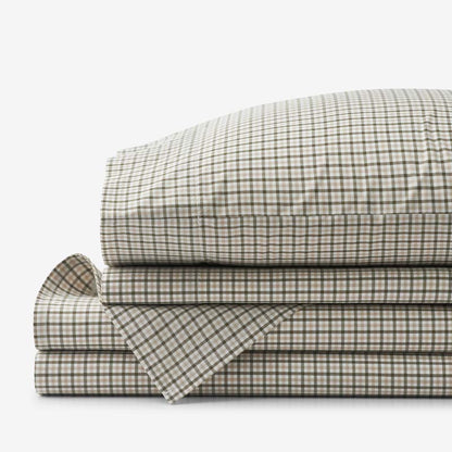 Classic Stripes and Plaids Cool Yarn-Dyed Cotton Percale Bed Sheet Set