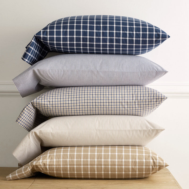 Classic Stripes and Plaids Cool Yarn-Dyed Cotton Percale Duvet Cover