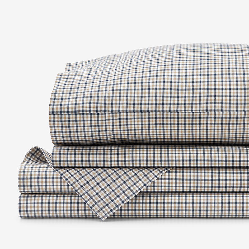 Classic Stripes and Plaids Cool Yarn-Dyed Cotton Percale Bed Sheet Set
