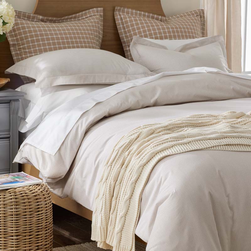 Classic Stripes and Plaids Cool Yarn-Dyed Cotton Percale Flat Bed Sheet