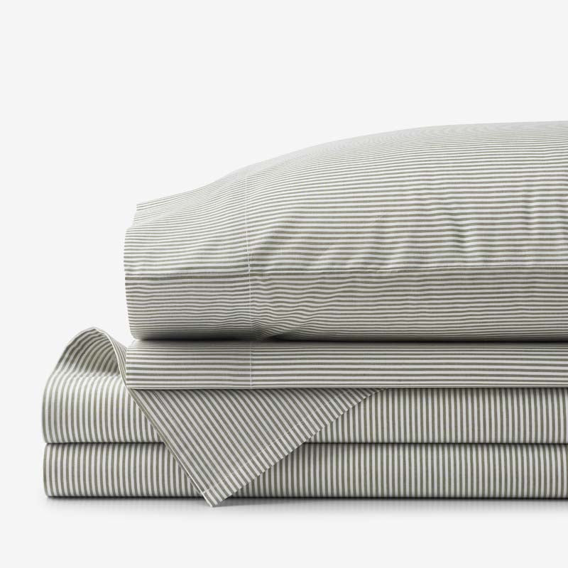 Classic Stripes and Plaids Cool Yarn-Dyed Cotton Percale Bed Sheet Set