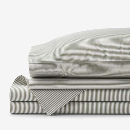 Classic Stripes and Plaids Cool Yarn-Dyed Cotton Percale Bed Sheet Set