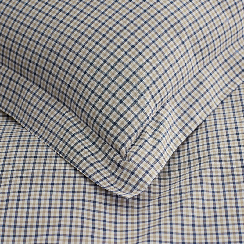 Classic Stripes and Plaids Cool Yarn-Dyed Cotton Percale Flat Bed Sheet