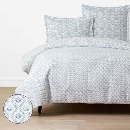 Tira Floral Classic Cool Cotton Percale Duvet Cover