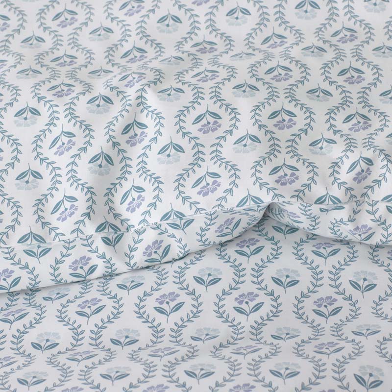 Tira Floral Classic Cool Cotton Percale Duvet Cover