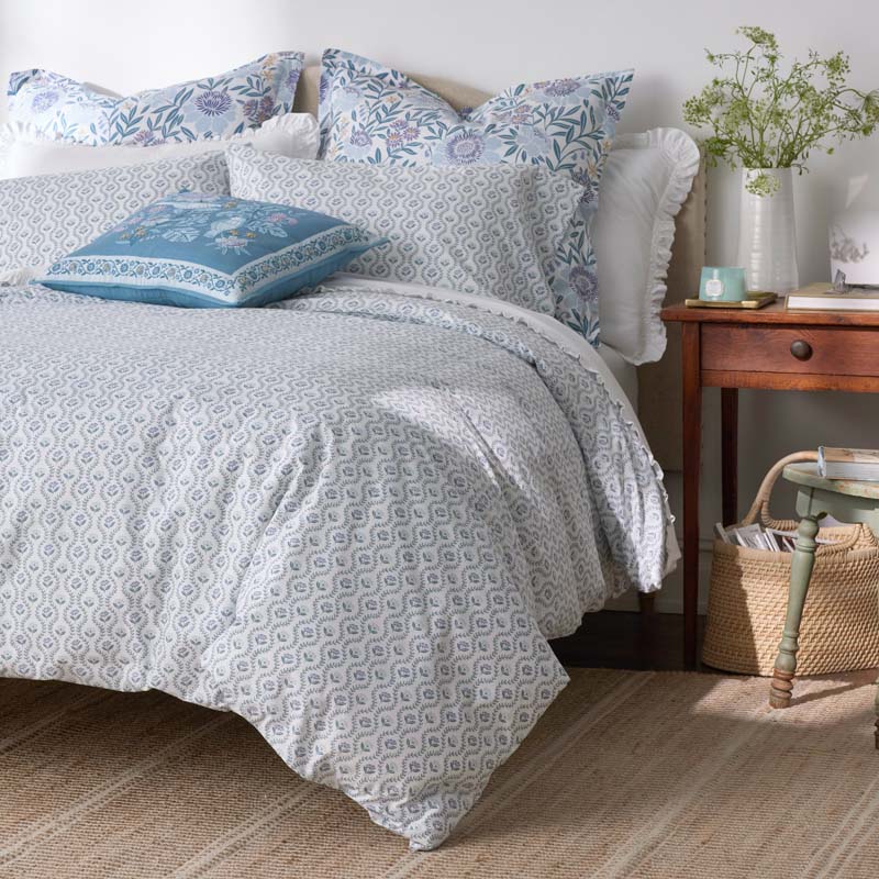 Tira Floral Classic Cool Cotton Percale Fitted Bed Sheet