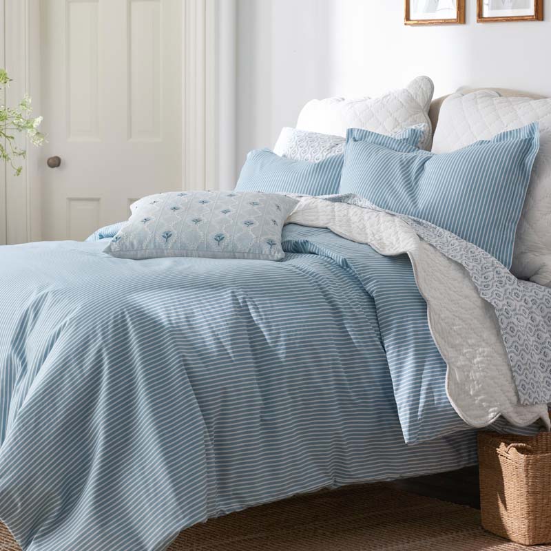 Tira Floral Classic Cool Cotton Percale Duvet Cover