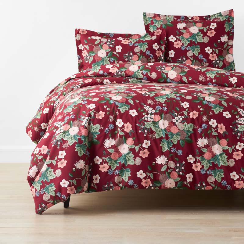 Dahlia Classic Cool Cotton Percale Duvet Cover