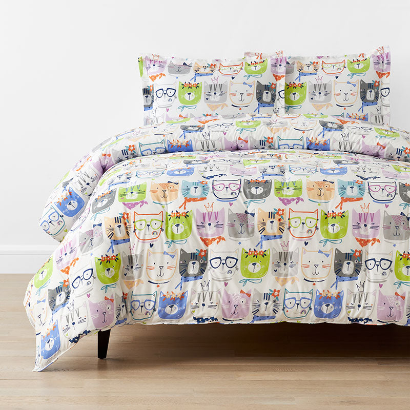 Stylish Cats Classic Cool Organic Cotton Percale Comforter Set