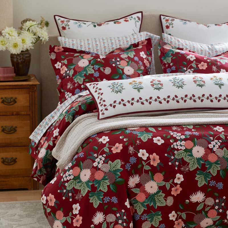 Dahlia Classic Cool Cotton Percale Duvet Cover