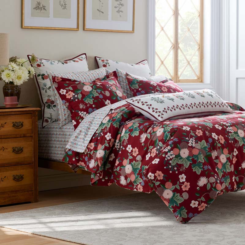 Dahlia Classic Cool Cotton Percale Duvet Cover