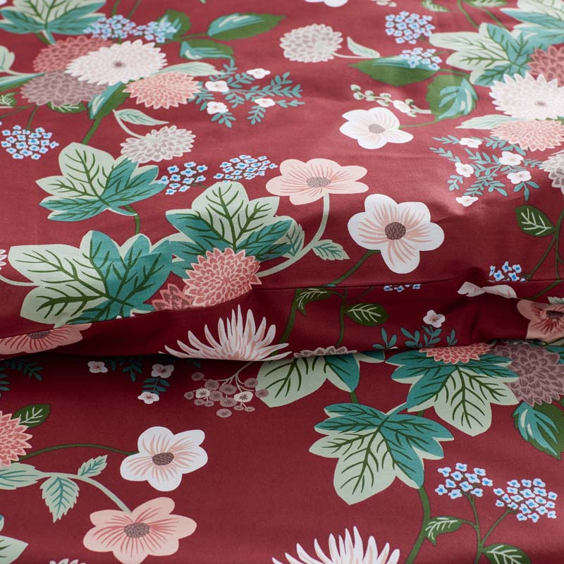 Dahlia Classic Cool Cotton Percale Duvet Cover