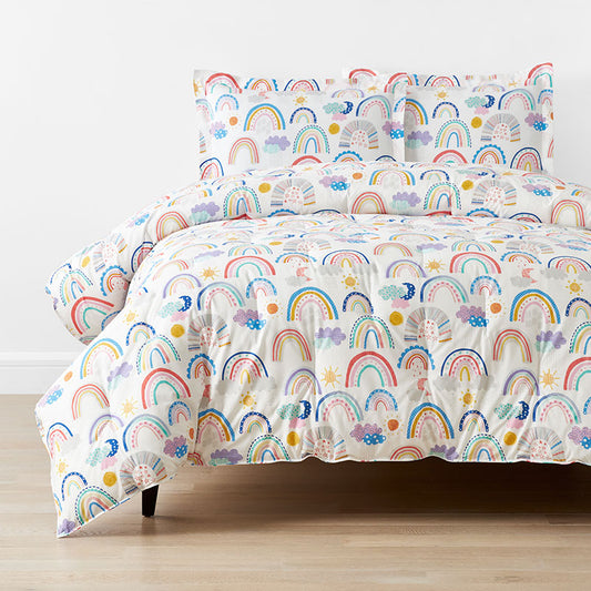 Magical Rainbows Classic Cool Organic Cotton Percale Comforter Set
