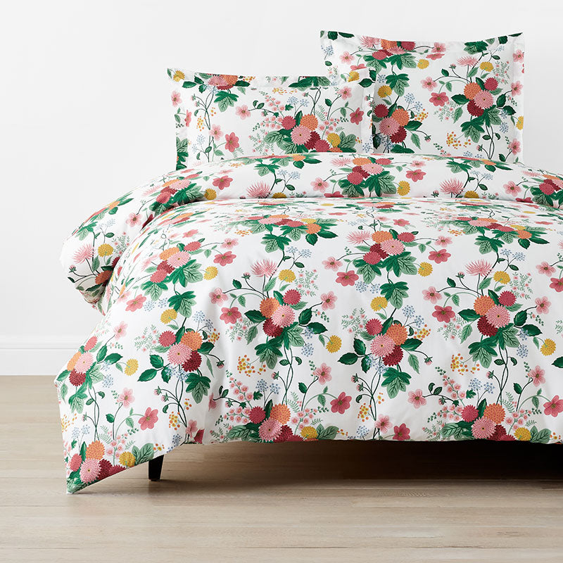 Dahlia Classic Cool Cotton Percale Duvet Cover