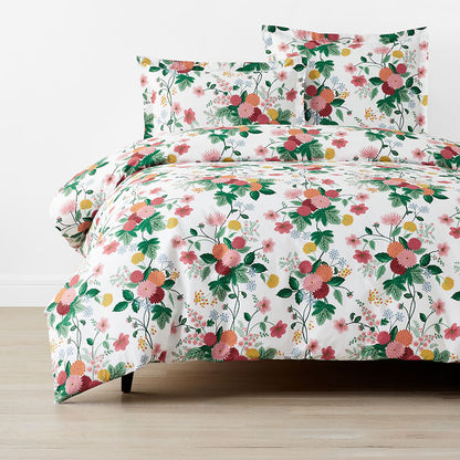 Dahlia Classic Cool Cotton Percale Duvet Cover