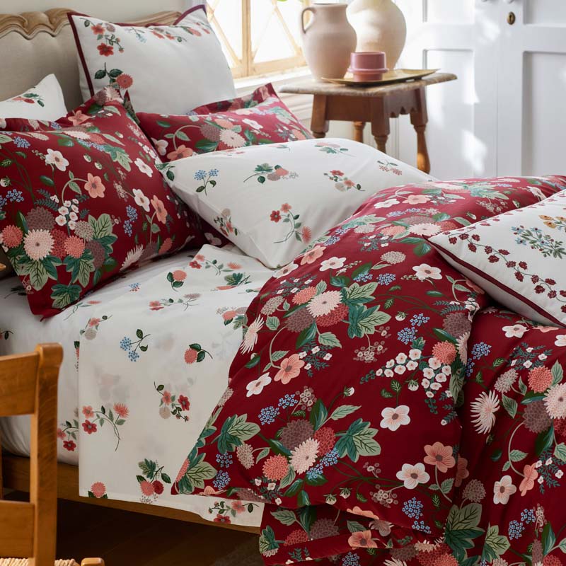 Dahlia Classic Cool Cotton Percale Duvet Cover