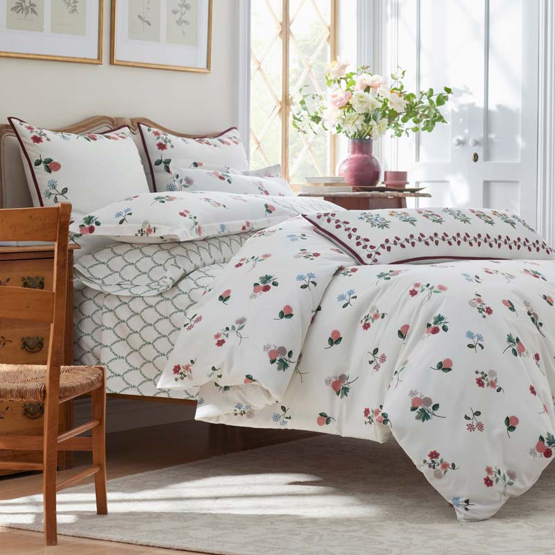 Ditsy Dahlia Classic Cool Cotton Percale Duvet Cover