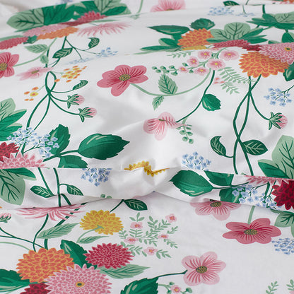 Dahlia Classic Cool Cotton Percale Duvet Cover