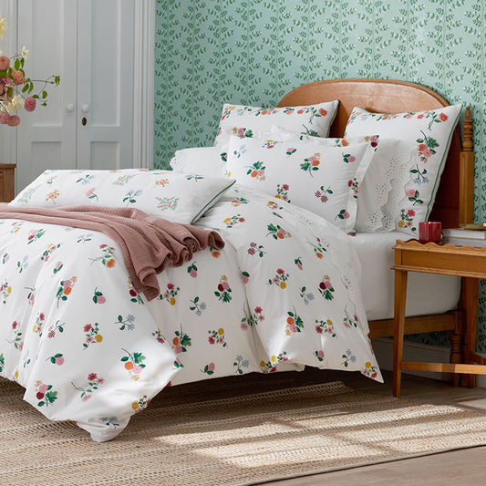 Ditsy Dahlia Classic Cool Cotton Percale Duvet Cover