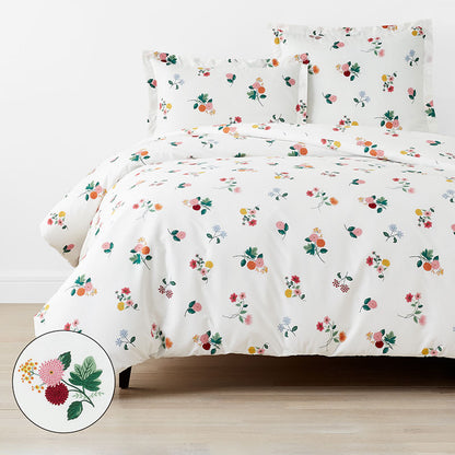 Ditsy Dahlia Classic Cool Cotton Percale Duvet Cover