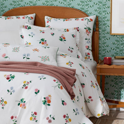 Ditsy Dahlia Classic Cool Cotton Percale Duvet Cover