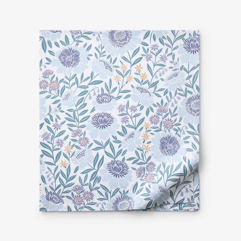 Tira Floral Classic Cool Cotton Percale Flat Bed Sheet