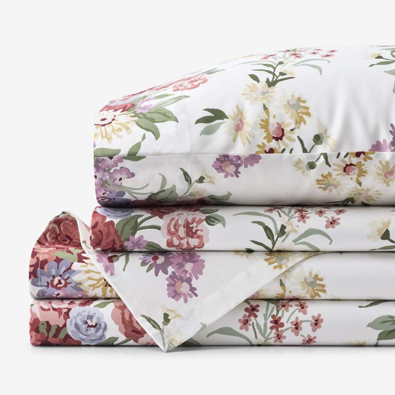 Nature's Bouquet Classic Smooth Sateen Bed Sheet Set