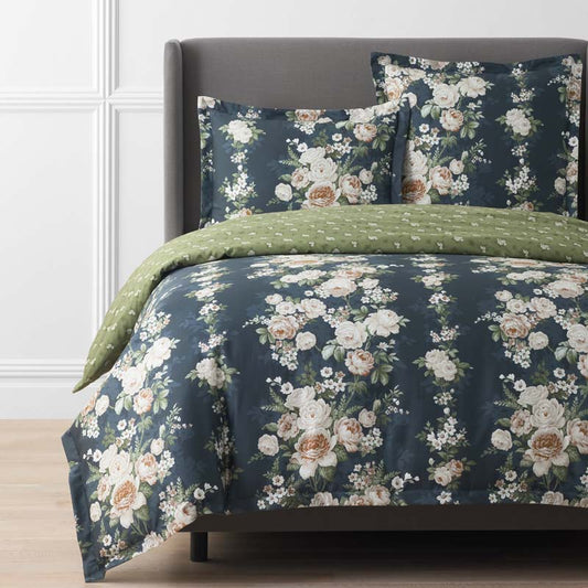Blooming Melody Reversible Premium Smooth Wrinkle-Free Sateen Duvet Cover