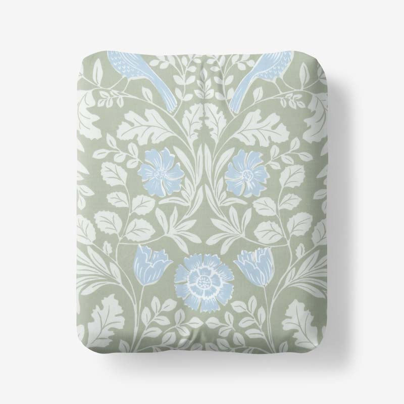 Tira Floral Classic Cool Cotton Percale Fitted Bed Sheet