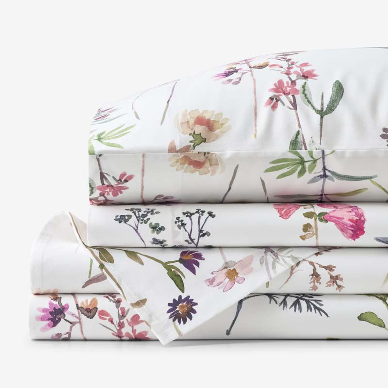 Blooming Garden Classic Smooth Sateen Bed Sheet Set