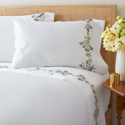 Blooming Melody Border Premium Smooth Wrinkle-Free Sateen Pillowcase Set