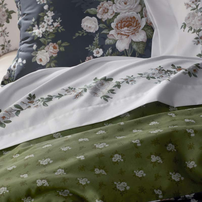 Blooming Melody Border Premium Smooth Wrinkle-Free Sateen Pillowcase Set