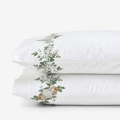 Blooming Melody Border Premium Smooth Wrinkle-Free Sateen Pillowcase Set