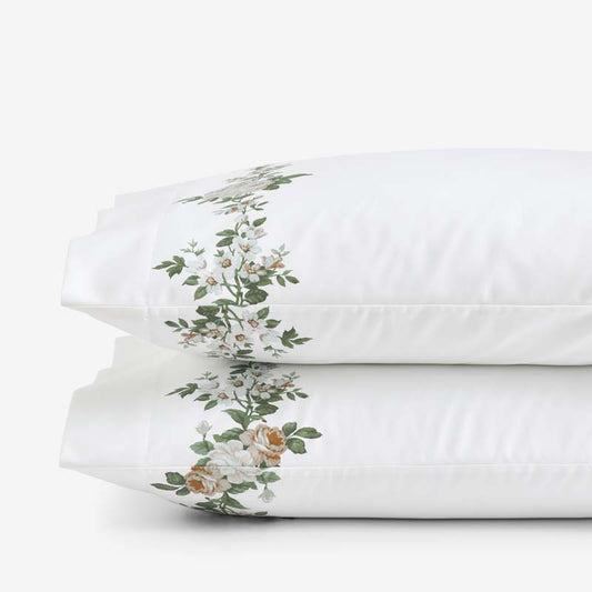 Blooming Melody Border Premium Smooth Wrinkle-Free Sateen Pillowcase Set