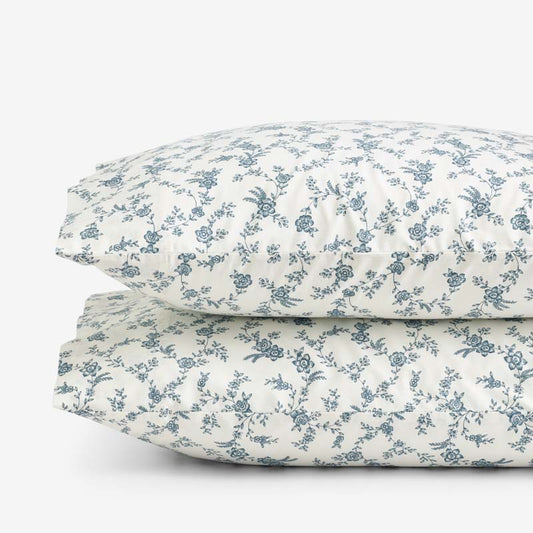 Tapestry Vine Garment Washed Cotton Percale Pillowcase Set