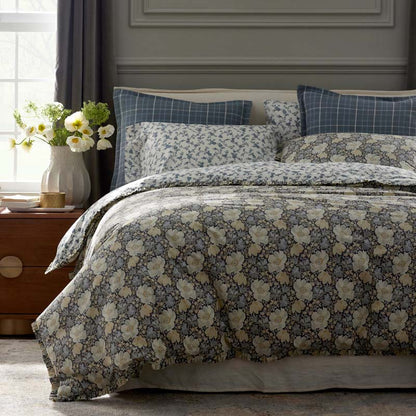 Tapestry Floral Reversible Garment Washed Cotton Percale Comforter Set