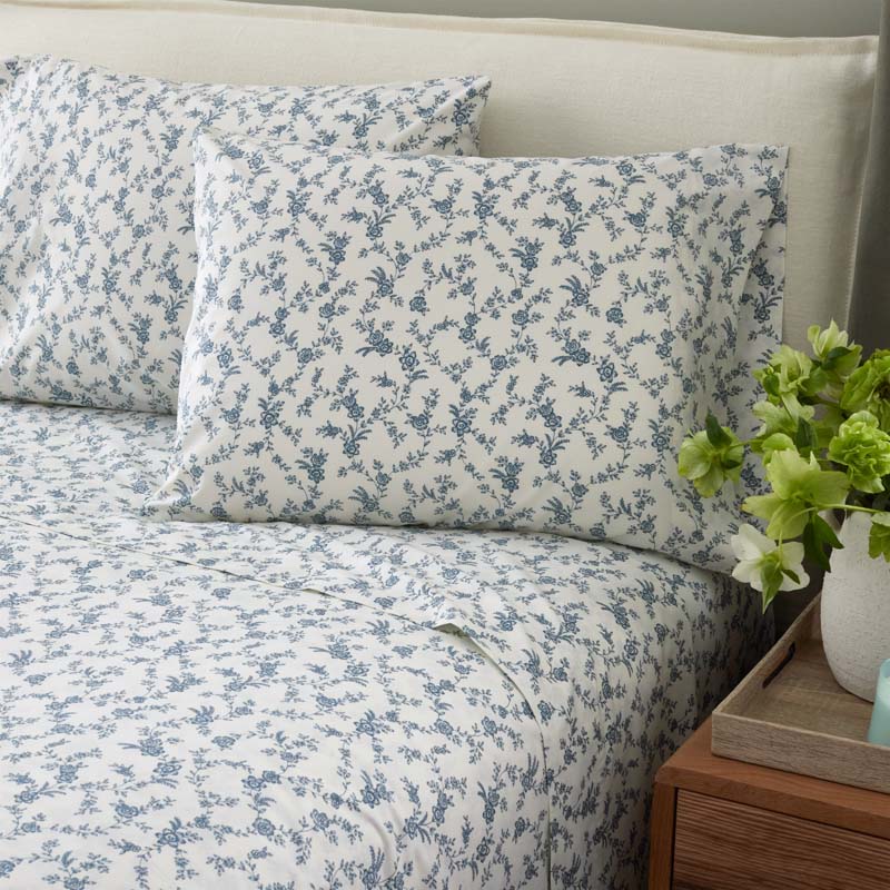 Tapestry Vine Garment Washed Cotton Percale Pillowcase Set