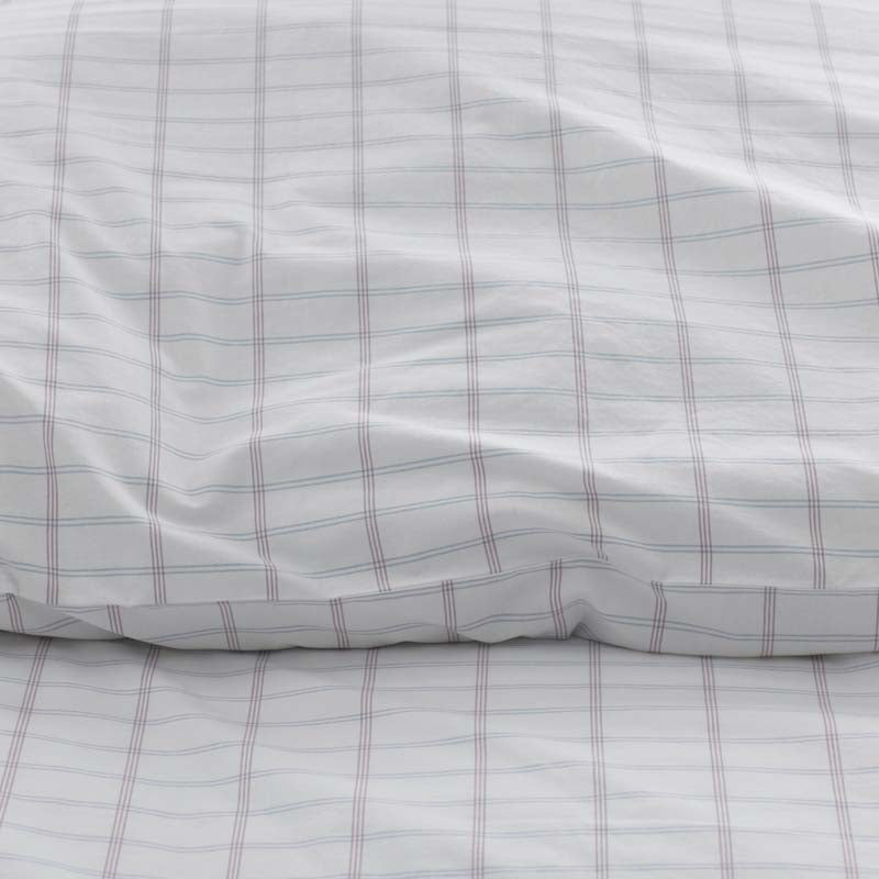 Yarn-Dyed Plaid Garment Washed Cotton Percale Duvet Cover Set